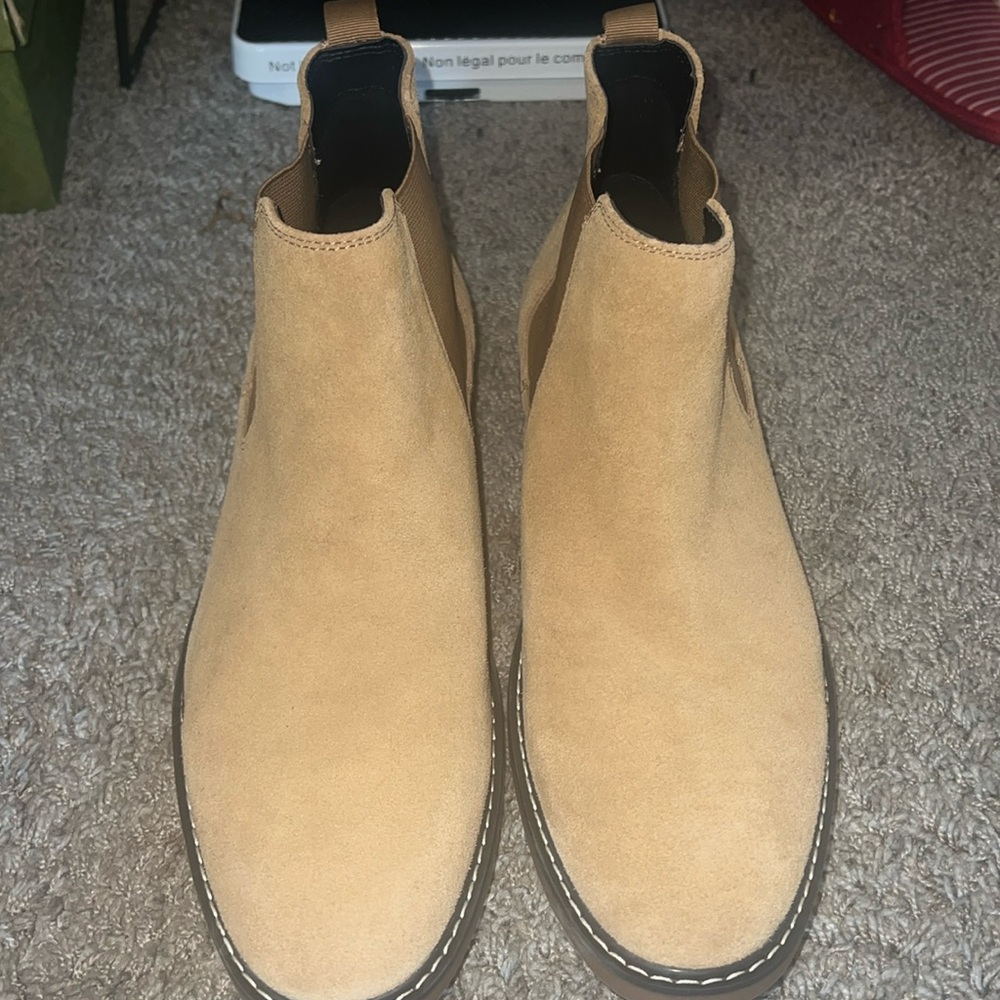 Tan suede boots